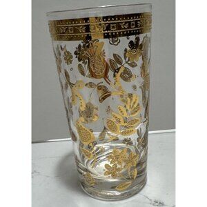 Vintage Culver Chantilly Gold Leaf Highball Drinking Glasses Set Of 6